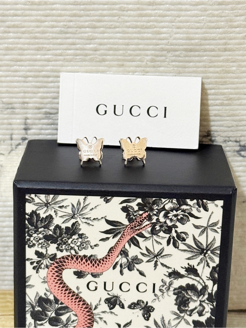 Gucci Butterfly Trademark Earrings • 925 Sterling Silver